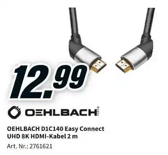 MediaMarkt Oehlbach uhd 8k hdmi-kabel 2 m Angebot