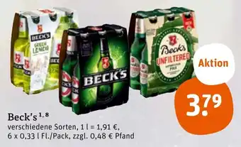 tegut Beck's 6x0,33 L Angebot