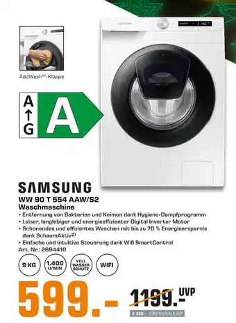 Saturn Samsung ww 90 t 554 aaw/s2 waschmaschine Angebot