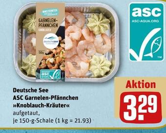 REWE Deutsche see asc garnelen-pfännchen knoblauch-kräuter Angebot