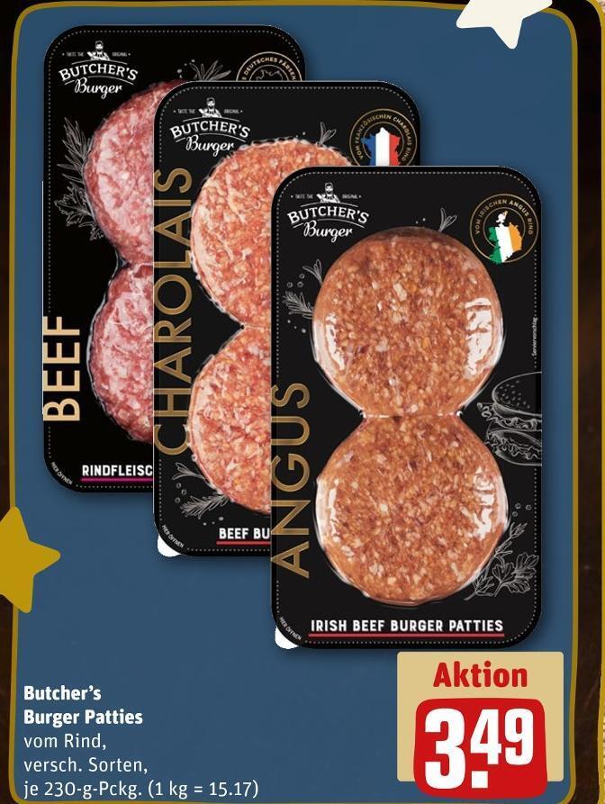 Butcher’s burger patties Angebot bei REWE