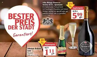 Globus Villa Rillago Prosecco Treviso D.o.c. Spumante Söhnlein Brillant Sekt Angebot