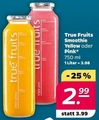 NETTO True Fruits Smoothie Yellow oder Pink 750 ml Angebot