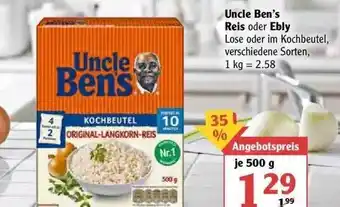 Globus Uncle Ben's Reis Oder Ebly 500g Angebot