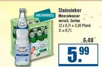 Zisch Steinsieker mineralwasser Angebot