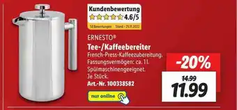 Lidl Ernesto tee- oder kaffeebereiter Angebot