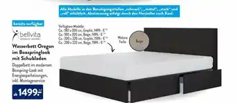 Aldi Süd Bellvita wasserbett oregon im boxspringlook mit schubladen Angebot