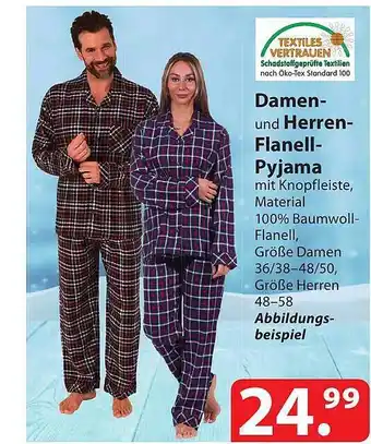 Famila Nord Ost Damen- und herren-flanell-pyjama Angebot