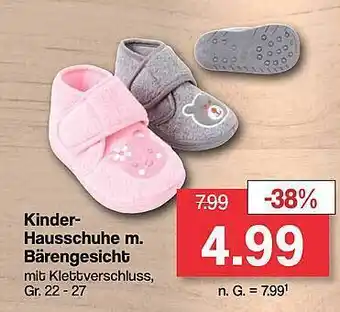 Famila Nord West Kinder-hausschuhe m. bärengesicht Angebot