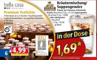 Norma Bella casa premium teelichte oder oase der gewürze kräutermischung oder suppengewürz Angebot