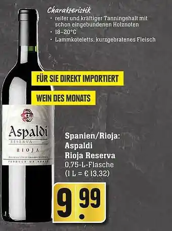 Scheck-in-Center Aspaldi rioja reserva Angebot