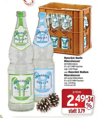 Wasgau Hunsrück quelle mineralwasser oder medium mineralwasser Angebot