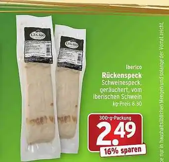 Wasgau Iberico rückenspeck Angebot