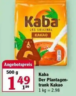 Globus Kaba Der Plantagentrank Kakao 500g Angebot