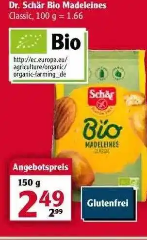 Globus Dr. Schär Bio Madeleines 150g Angebot