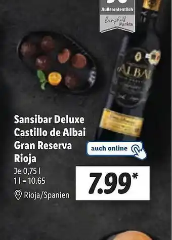 Lidl Sansibar deluxe castillo de albai gran reserva rioja Angebot