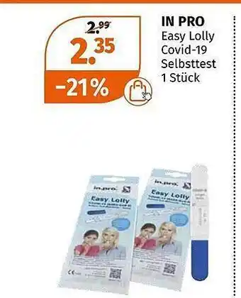 Müller In pro easy lolly covid 19 selbsttest Angebot