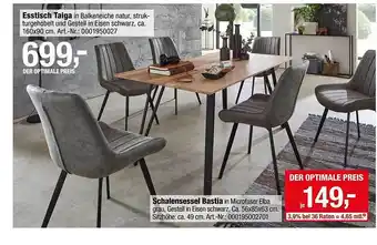 Opti Wohnwelt Esstisch taiga, schalensessel bastia Angebot