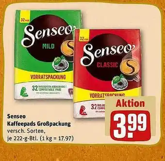 REWE Senseo kaffeepads großpackung Angebot