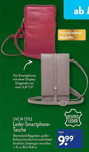 Aldi Nord Live in style leder-smartphone-tasche Angebot