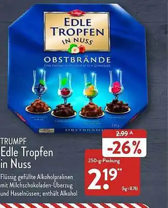 Aldi Nord Trumpf edle tropfen in nuss Angebot