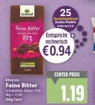 E-Center Alnatura feine bitter Angebot