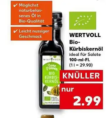 Kaufland Wartvoll bio-kürbiskernöl Angebot