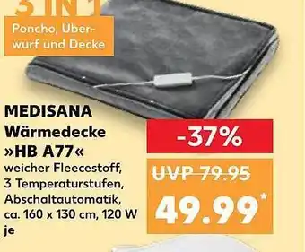 Kaufland Medisana wärmedecke „hb a77“ Angebot