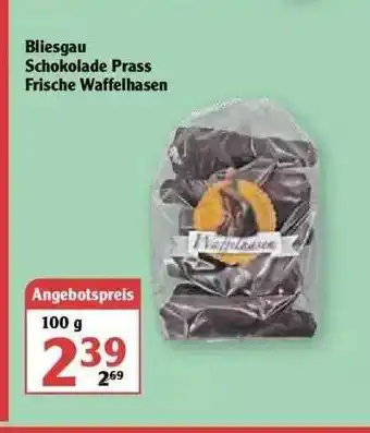 Globus Bliesgau Shokolade Prass Frische Waffelhasen 100g Angebot