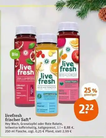 tegut Livefresh frischer saft Angebot