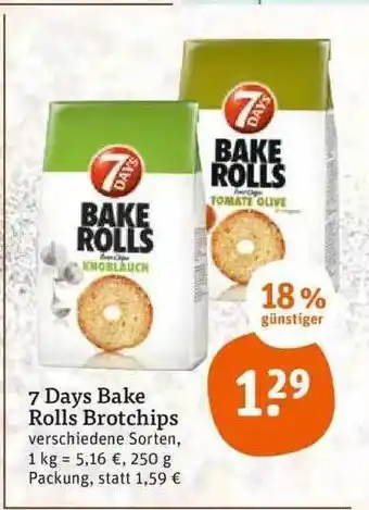 tegut 7 days bake rolls brotchips Angebot