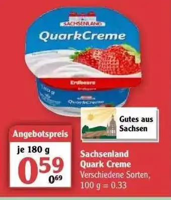 Globus Sachsenland Quark Creme 180g Angebot