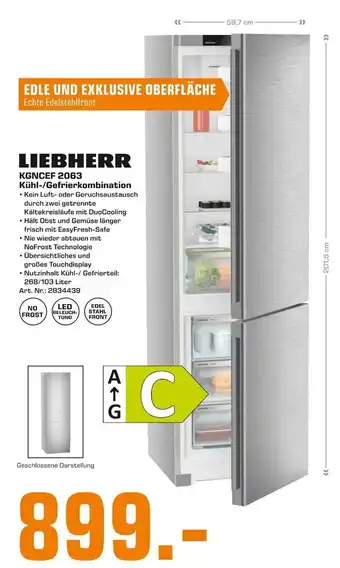 Saturn Liebherr Kuhl-/Gefrierkombination | KGNCEF 2063 Angebot