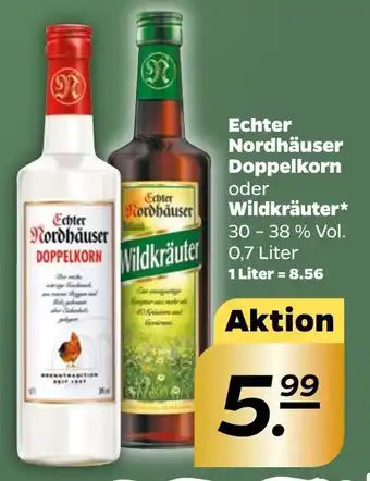 NETTO Echter Nordhäuser Doppelkorn oder Wildkräuter 0,7 Liter Angebot