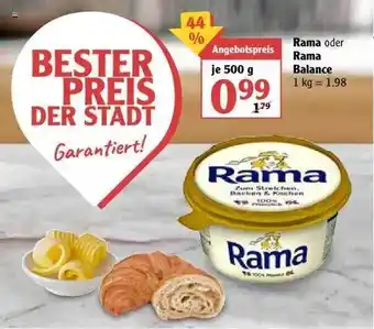 Globus Rama Oder Rama Balance 500g Angebot