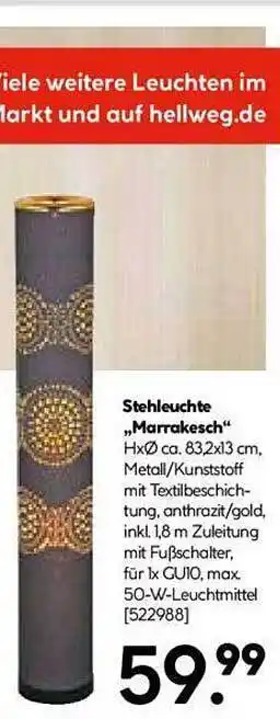 Hellweg Stehleuchte „marrakesch” Angebot