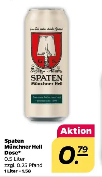 NETTO Spaten Münchner Hell Dose 0,5 Liter Angebot