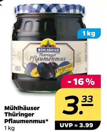 NETTO Mühlhäuser Thüringer Pflaumenmus 1 kg Angebot