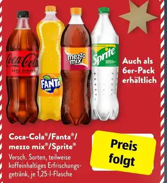 Aldi Süd Coca-Cola, Fanta, Mezzo Mix oder Sprite 1,25 L Flasche Angebot