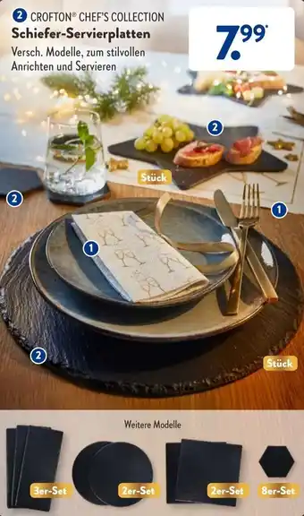 Aldi Süd Crofton Chef's Collection Schiefer Servierplatten Angebot