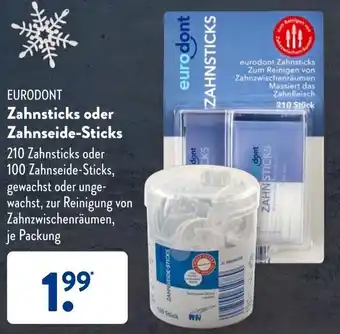 Aldi Süd Eurodont Zahnsticks oder Zahnseide Sticks Angebot