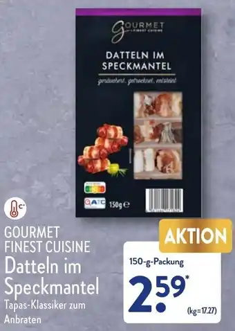 Aldi Nord Gourmet Finest Cuisine Datteln im Speckmantel 150 g Packung Angebot