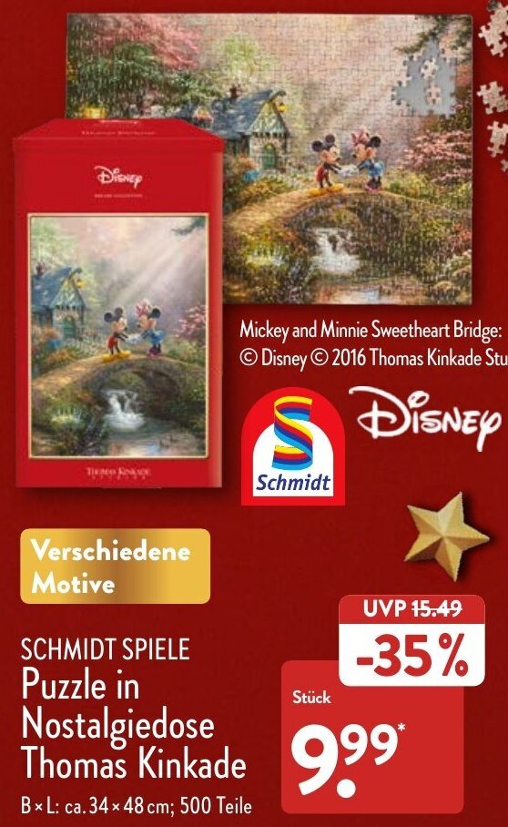 Schmidt Spiele Puzzle in Nostalgiedose Thomas Kinkade Angebot bei Aldi Nord