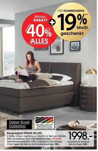 Zurbrüggen Dieter knoll collection boxspringbett dream deluxe Angebot
