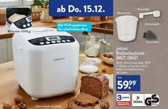 Aldi Nord Ambiano Brotbackautomat BM21_08631 Angebot