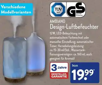 Aldi Nord Ambiano Design Luftbefeuchter Angebot