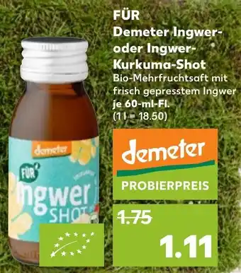 Kaufland Für Demeter Ingwer oder Ingwer Kurkuma Shot 60 ml Fl. Angebot