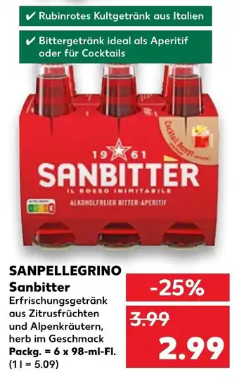 Kaufland Sanpellegrino Sanbitter 6x98 ml Fl. Angebot