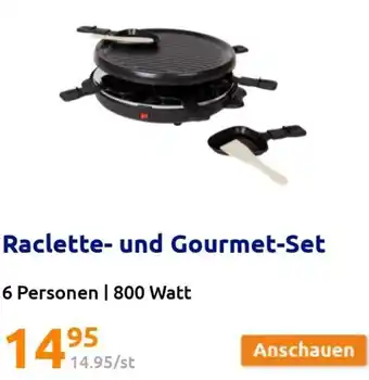 Action Raclette und Gourmet Set 6 Personen | 800 Watt Angebot
