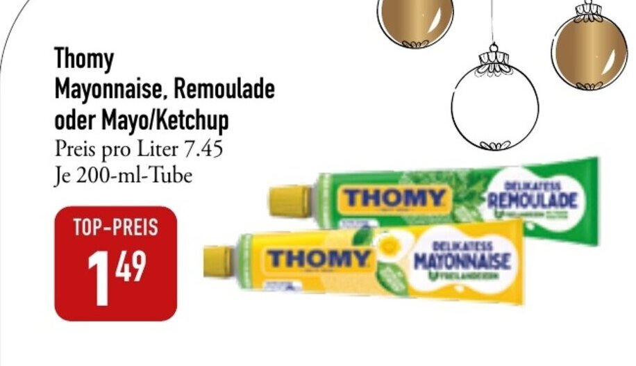 Thomy Delikatess Mayonnaise/Ketchup o. Remoulade 200ml Angebot bei